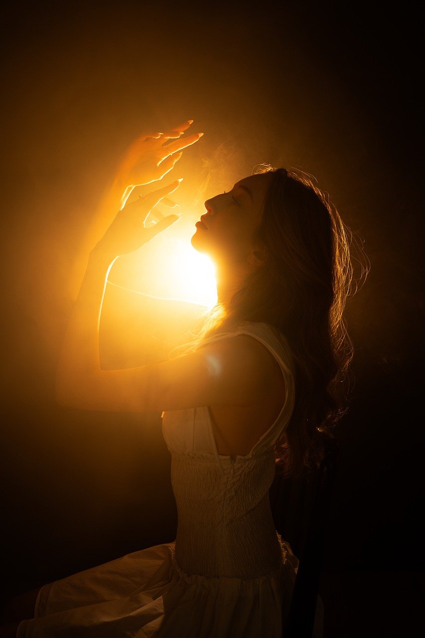 Woman in golden light